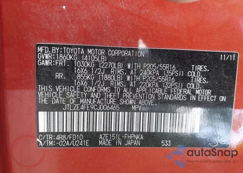 2012 Scion Xb Release Series 9.0 from USA, damaged, VIN JTLZE4FE9CJ006465